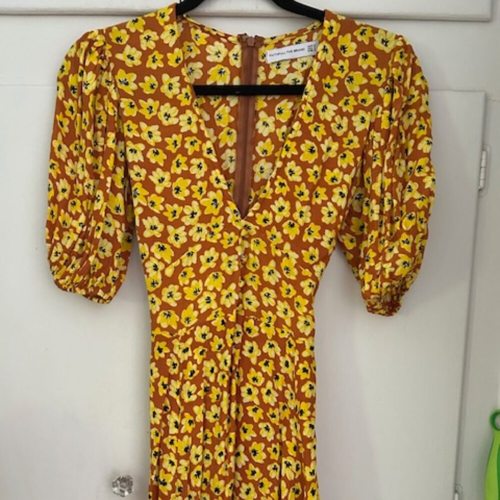 Faithfull the Brand Sunflower print mini dress